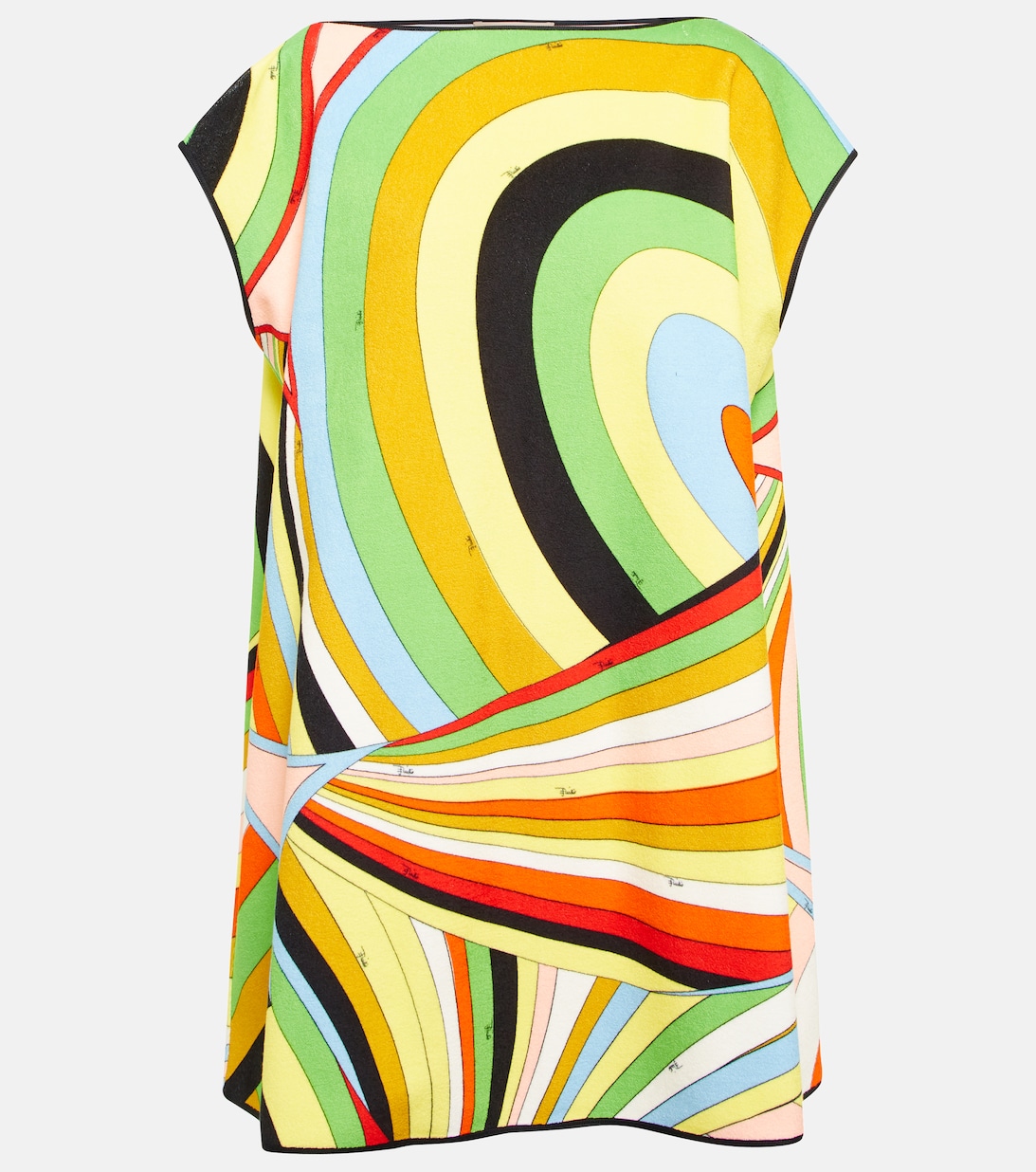 Мини-платье из смесового хлопка с радужным принтом PUCCI, разноцветный атласное мини платье с принтом pucci разноцветный
