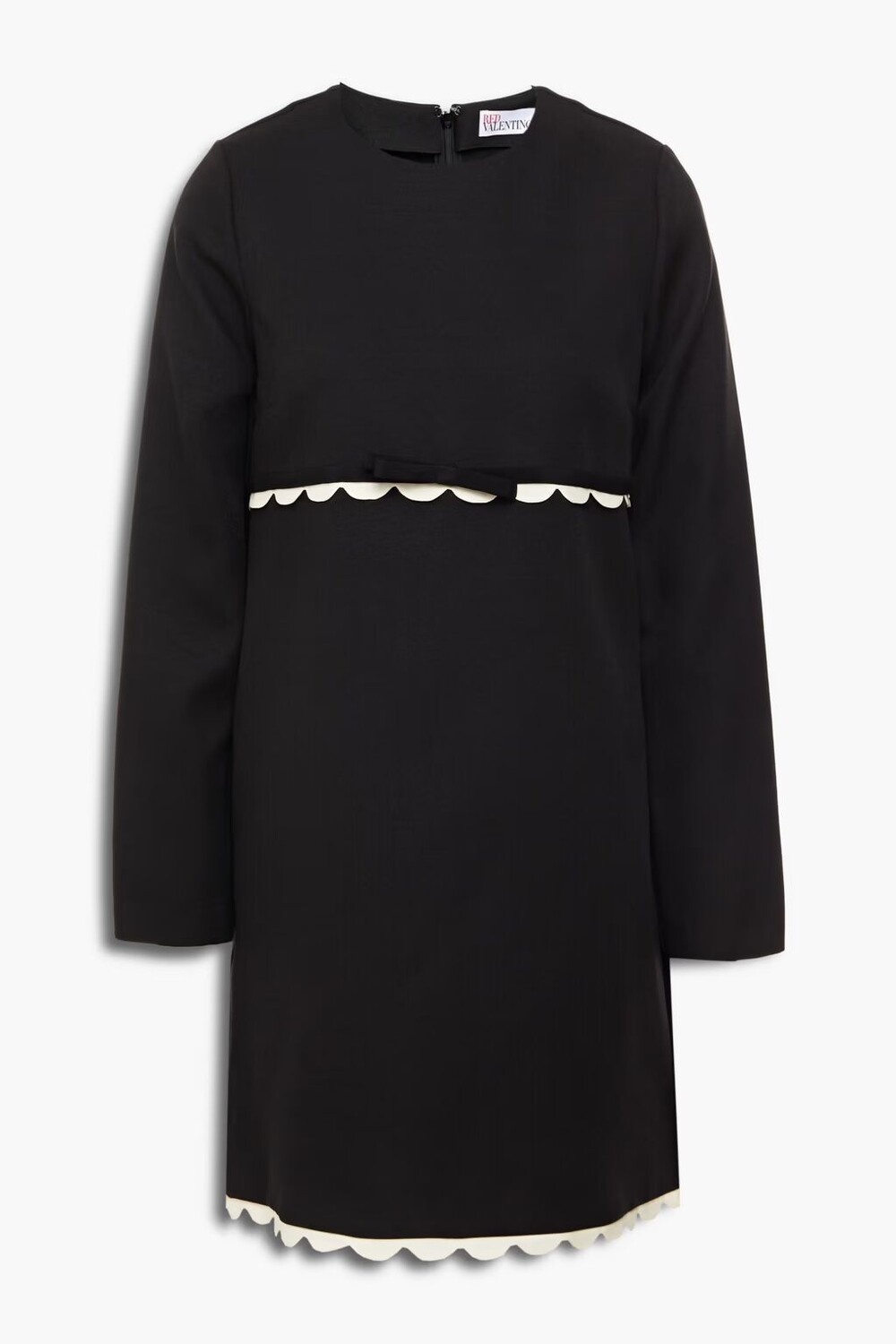

Платье мини из крепа с зубцами Redvalentino, черный