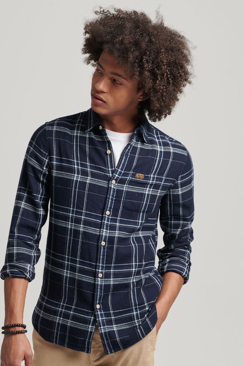 

Винтажная рабочая рубашка Superdry, синий
