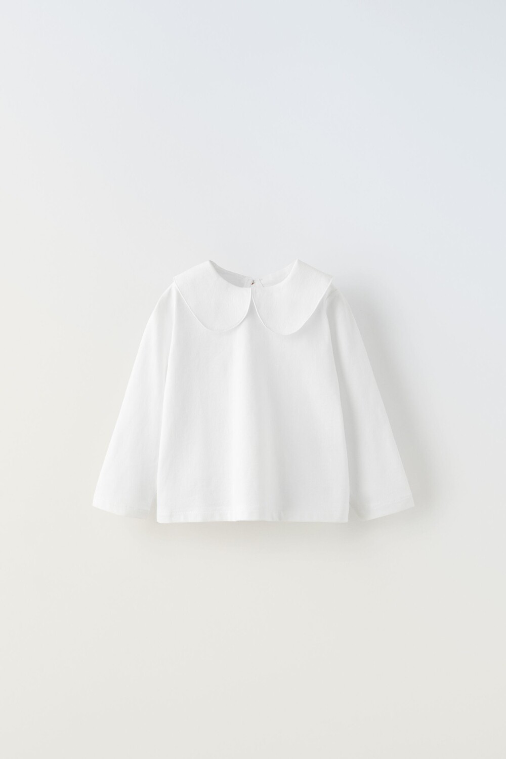 

Рубашка с круглым воротником Zara, белый