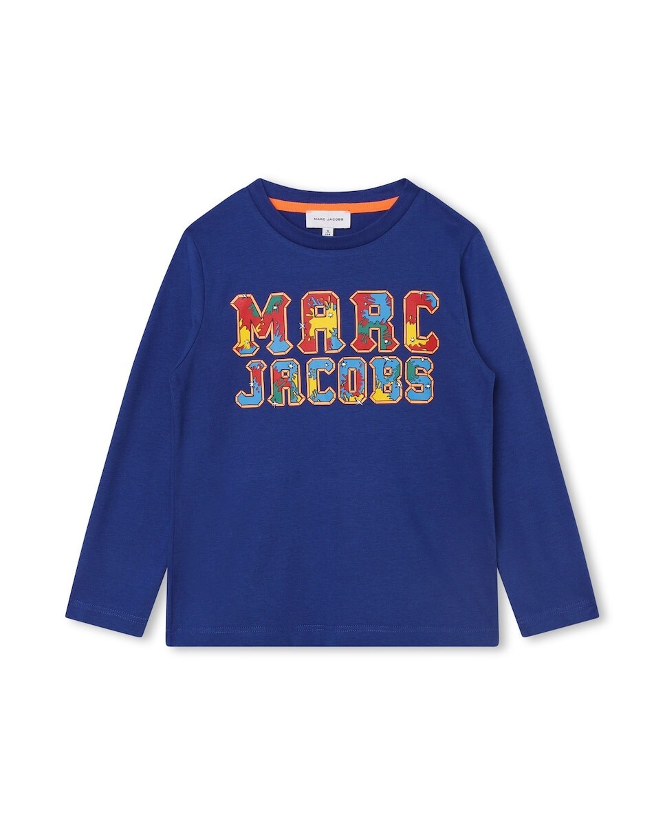 

Синяя хлопковая футболка для мальчика Marc Jacobs, индиго