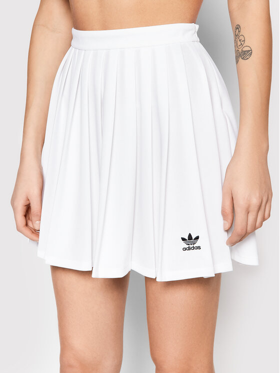 Плиссированная юбка стандартного кроя Adidas, белый