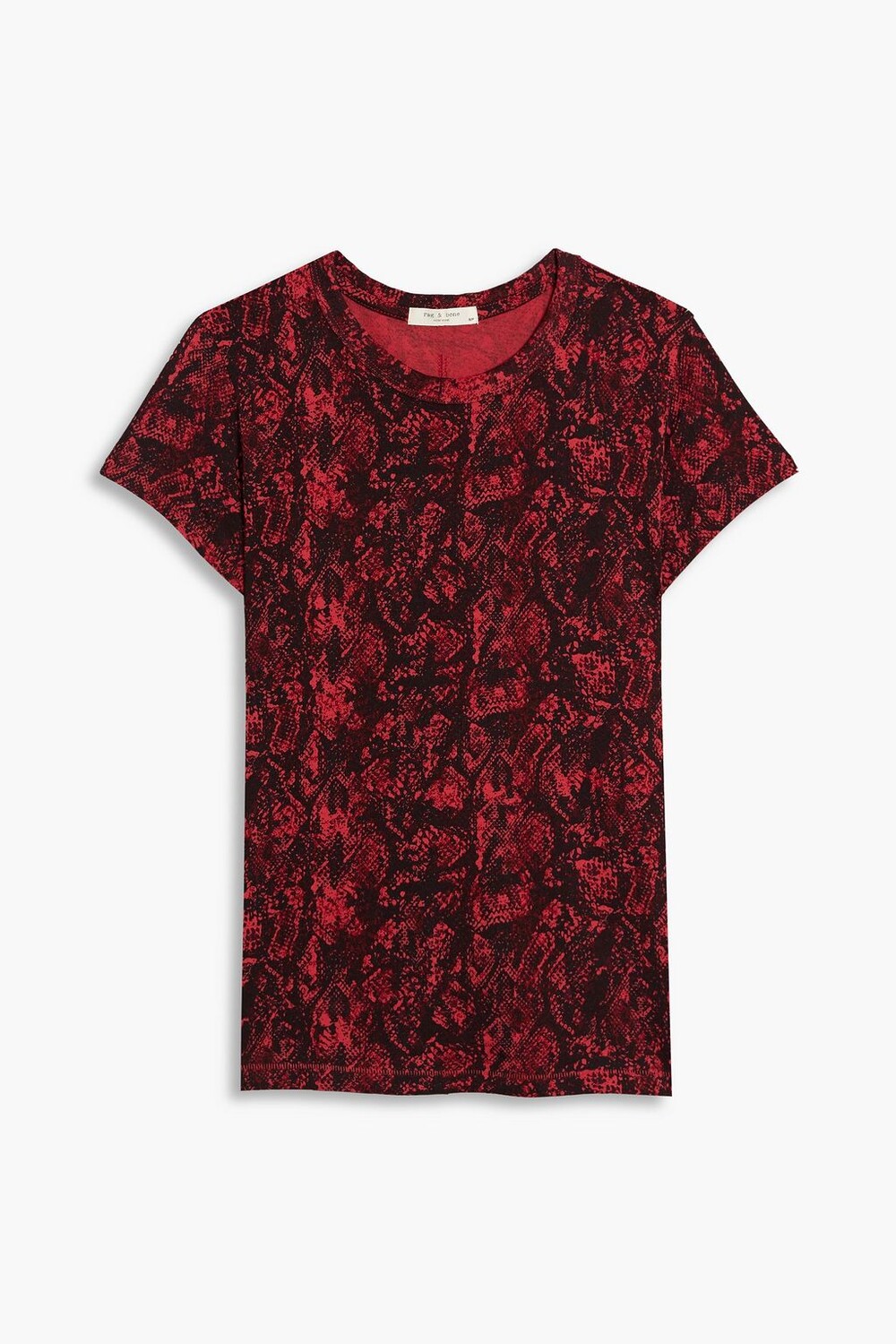 

Футболка из хлопкового джерси со змеиным принтом RAG & BONE, красный