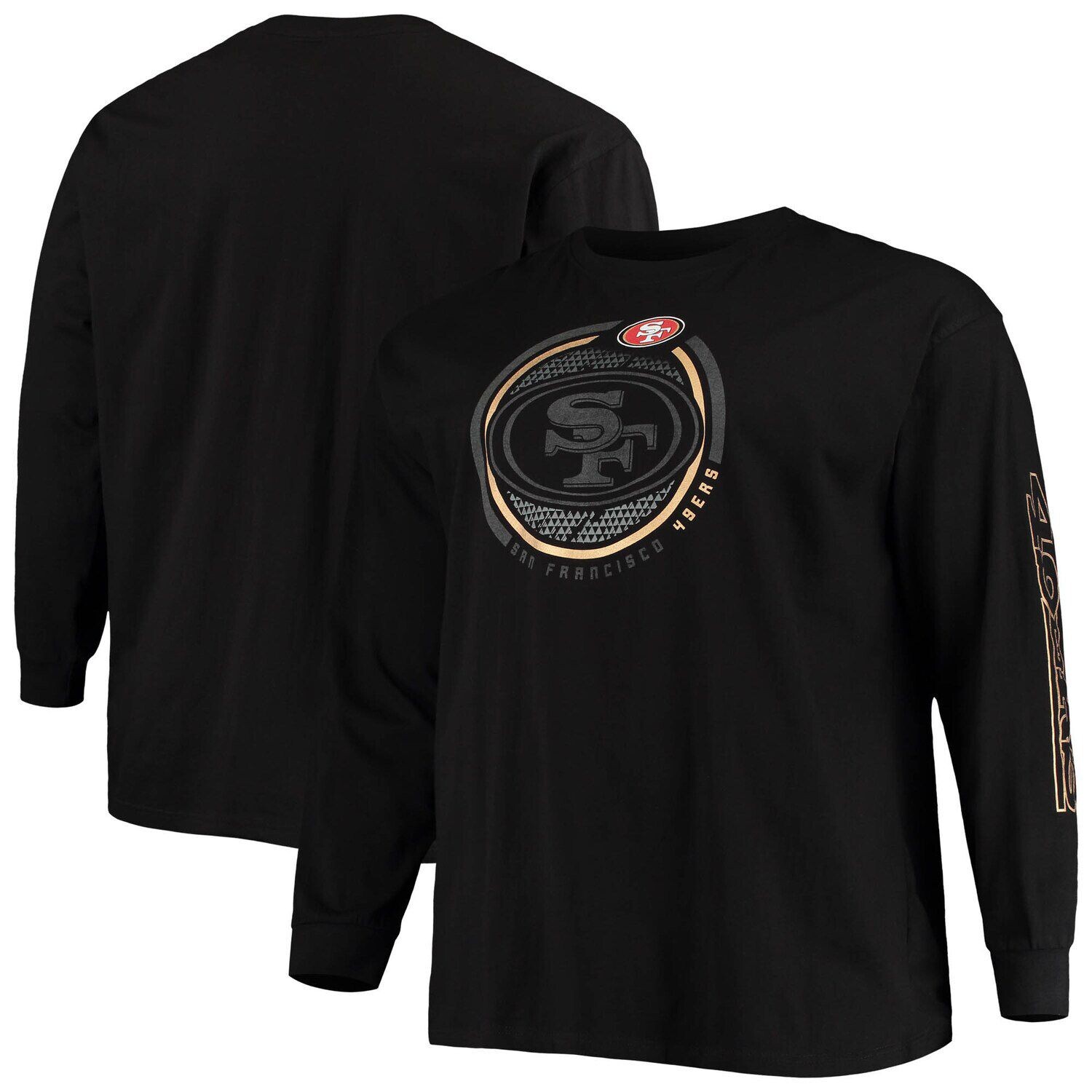 

Мужская черная фирменная футболка San Francisco 49ers Big & Tall Color Pop с длинными рукавами Fanatics