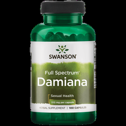 Травяная добавка Дамиана 510 мг, 100 капсул, Swanson Premium