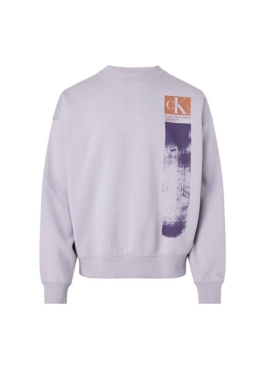 

Фиолетовая мужская толстовка с круглым вырезом Calvin Klein Jeans, Фиолетовый