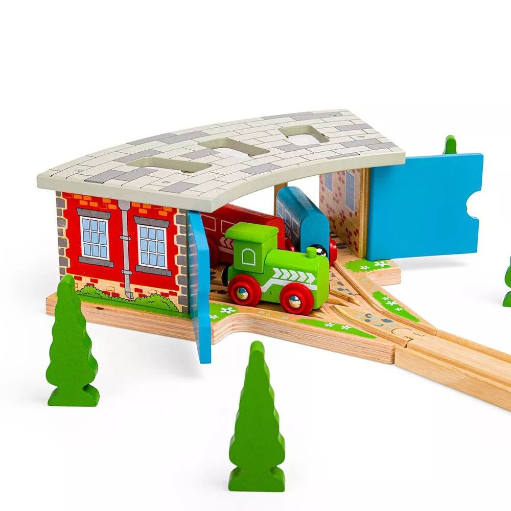 

Рельс Bigjigs, трехместный депо BIGJIGS RAIL