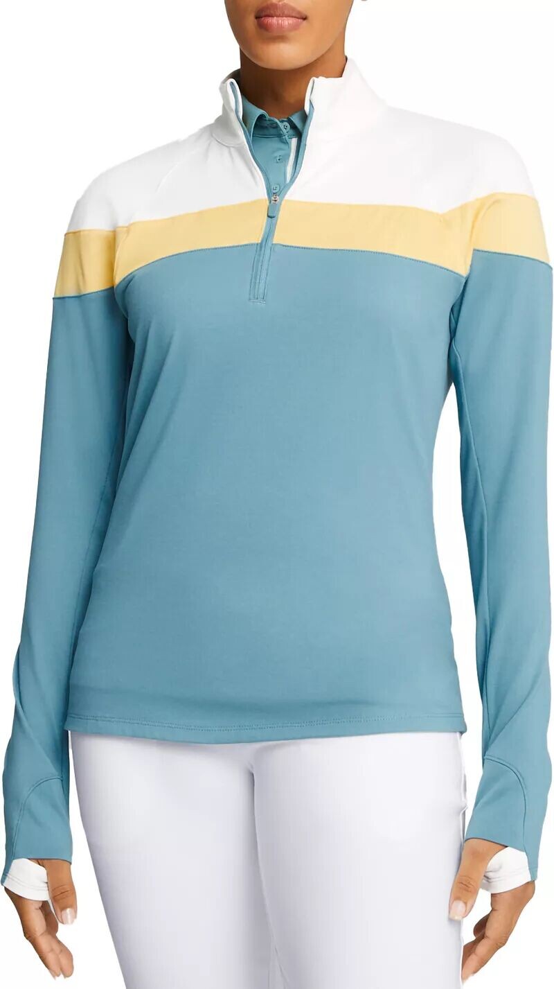 

Женская легкая футболка для гольфа Puma с длинным рукавом и молнией 1/4