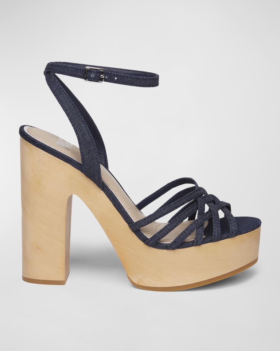 

Босоножки Chelsey Denim на платформе с ремешком на щиколотке PAIGE