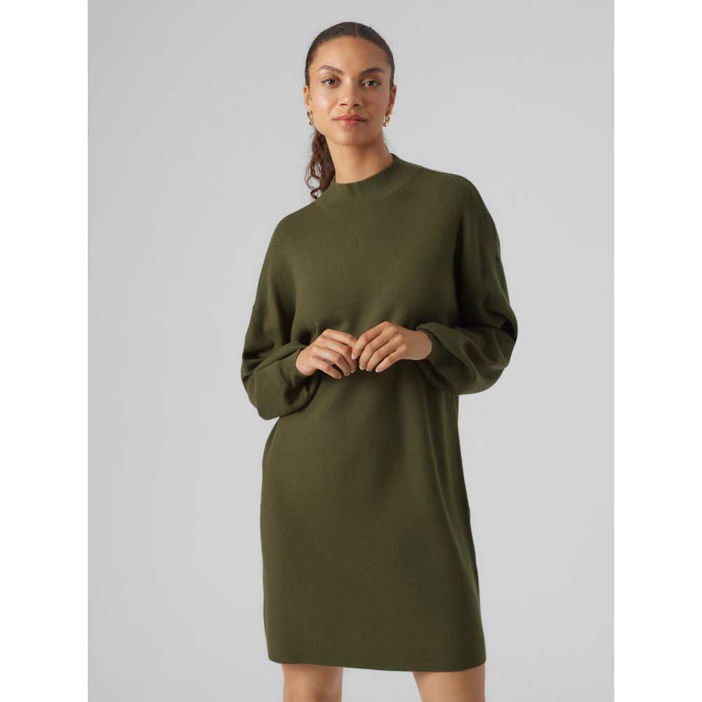 Короткое платье Vero Moda Nancy Long Sleeve, зеленый