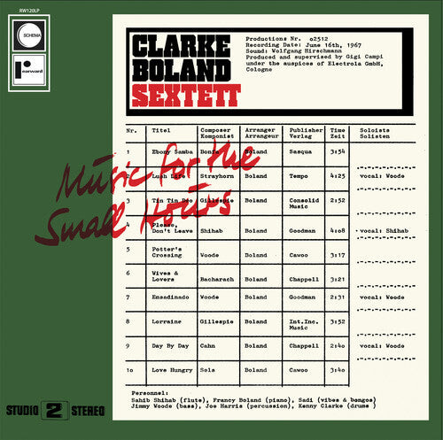 

Виниловая пластинка Clarke, Kenny / Boland, Francy: Music for the Small Hours