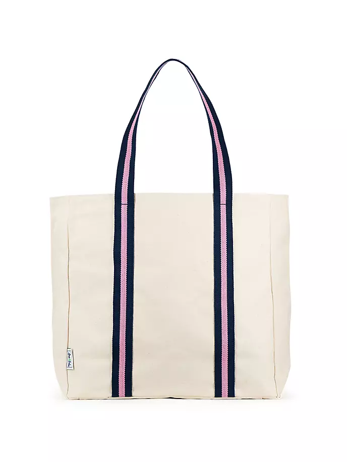 Холщовая пляжная сумка-тоут Hamptons Ame & Lulu, цвет pink berry