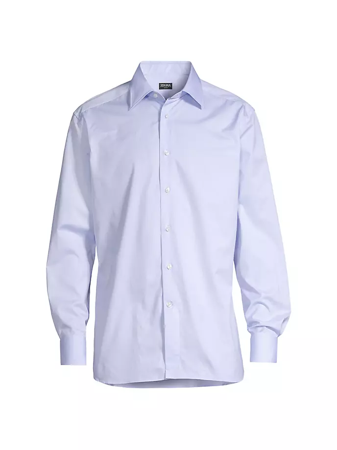

Рубашка из поплина в мини-клетку Zegna, синий