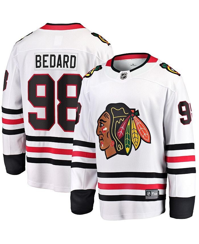 

Мужская белая футболка с логотипом Connor Bedard Chicago Blackhawks для отколовшегося игрока Fanatics, цвет White
