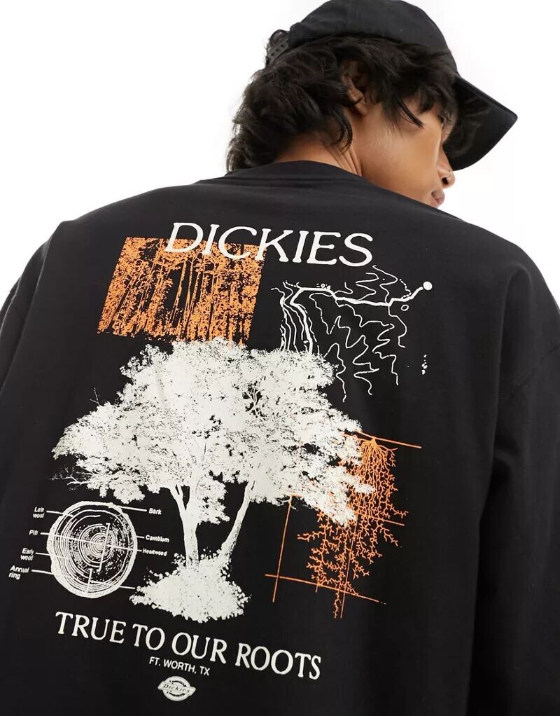 

Черная рубашка с длинными рукавами с принтом Dickies Kenbridge