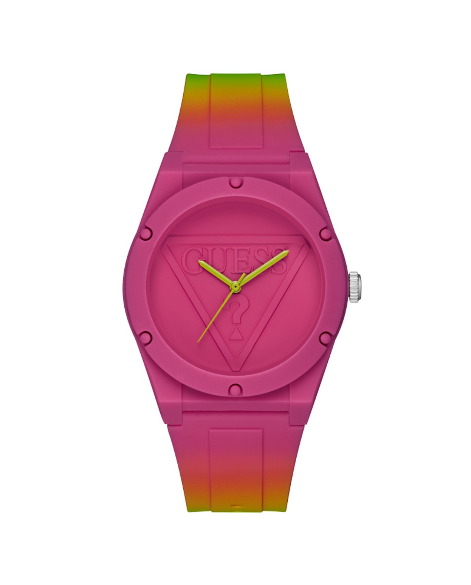 Женские часы Retro pop W0979L27 с силиконовым и розовым ремешком Guess, розовый