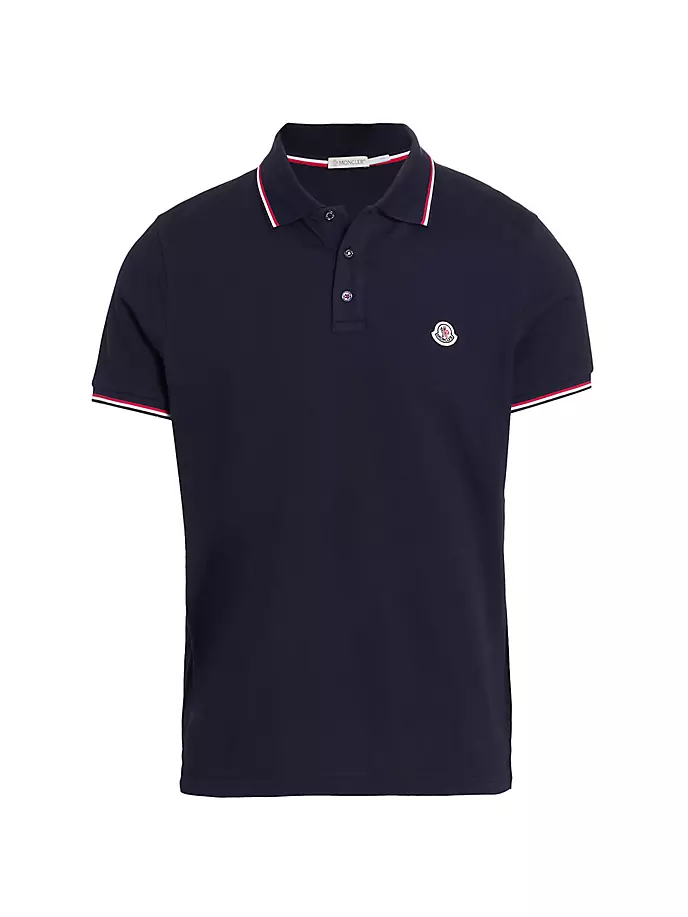 

Рубашка поло с контрастной окантовкой Moncler, темно-синий