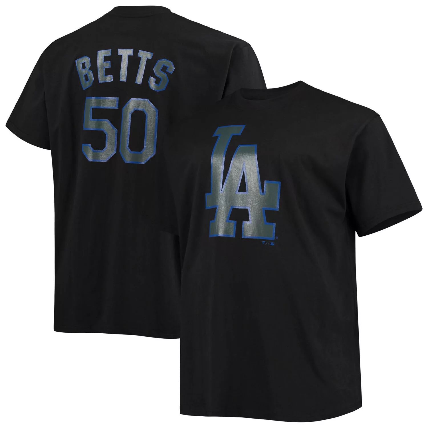 Мужская черная фирменная футболка Mookie Betts Los Angeles Dodgers Big & Tall с надписью «Имя и номер» Fanatics