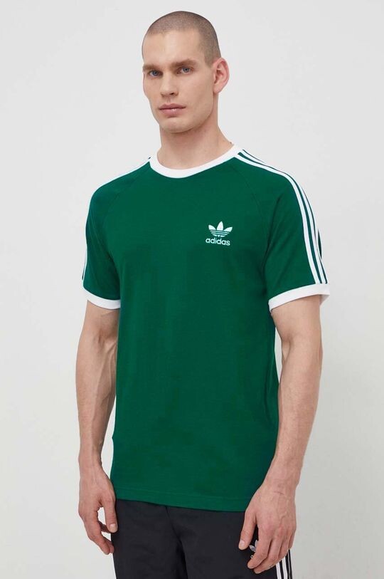 

Хлопковая футболка с 3 полосками adidas Originals, зеленый