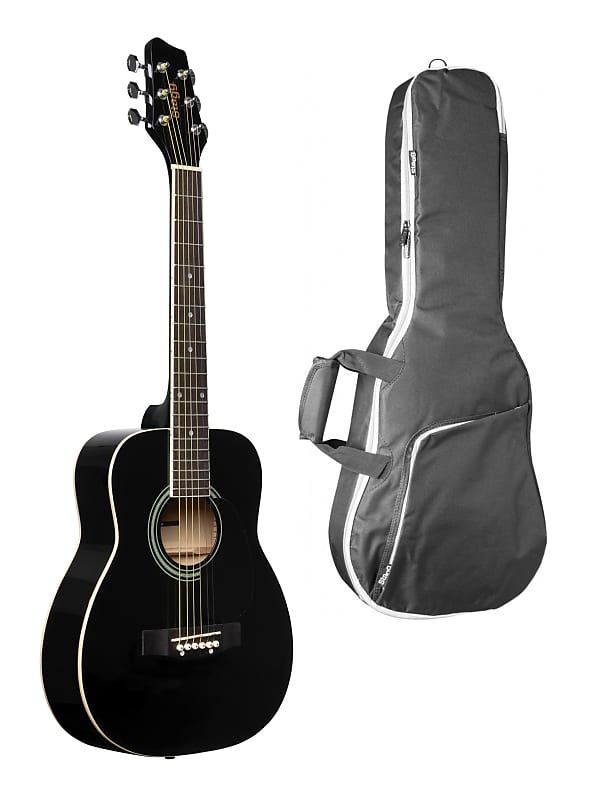 цена Акустическая гитара Stagg 1/2 Size Kids Real Black Acoustic Guitar w/ Padded Gig Bag