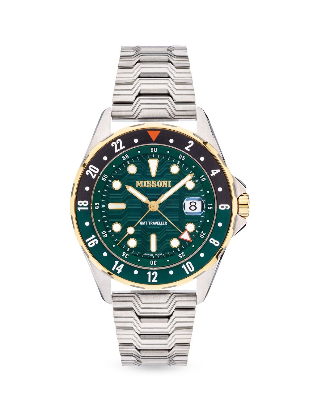

Часы GMT Traveller 43 мм из нержавеющей стали Missoni