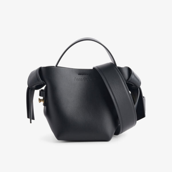 

Кожаная сумка-тоут musubi micro Acne Studios, черный