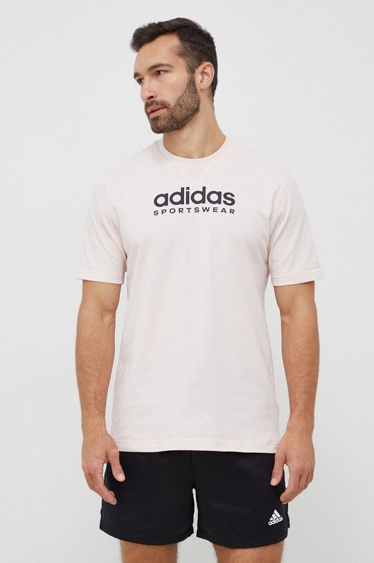 

Хлопковая футболка adidas, розовый