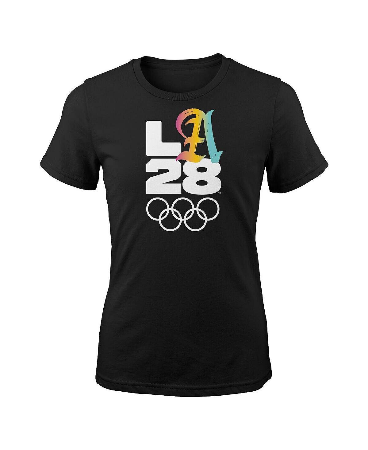 

Женская черная футболка с градиентным рисунком LA28 Summer Olympics Outerstuff, черный