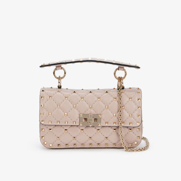 

Кожаная сумка через плечо Rockstud Spike Valentino Garavani, цвет poudre