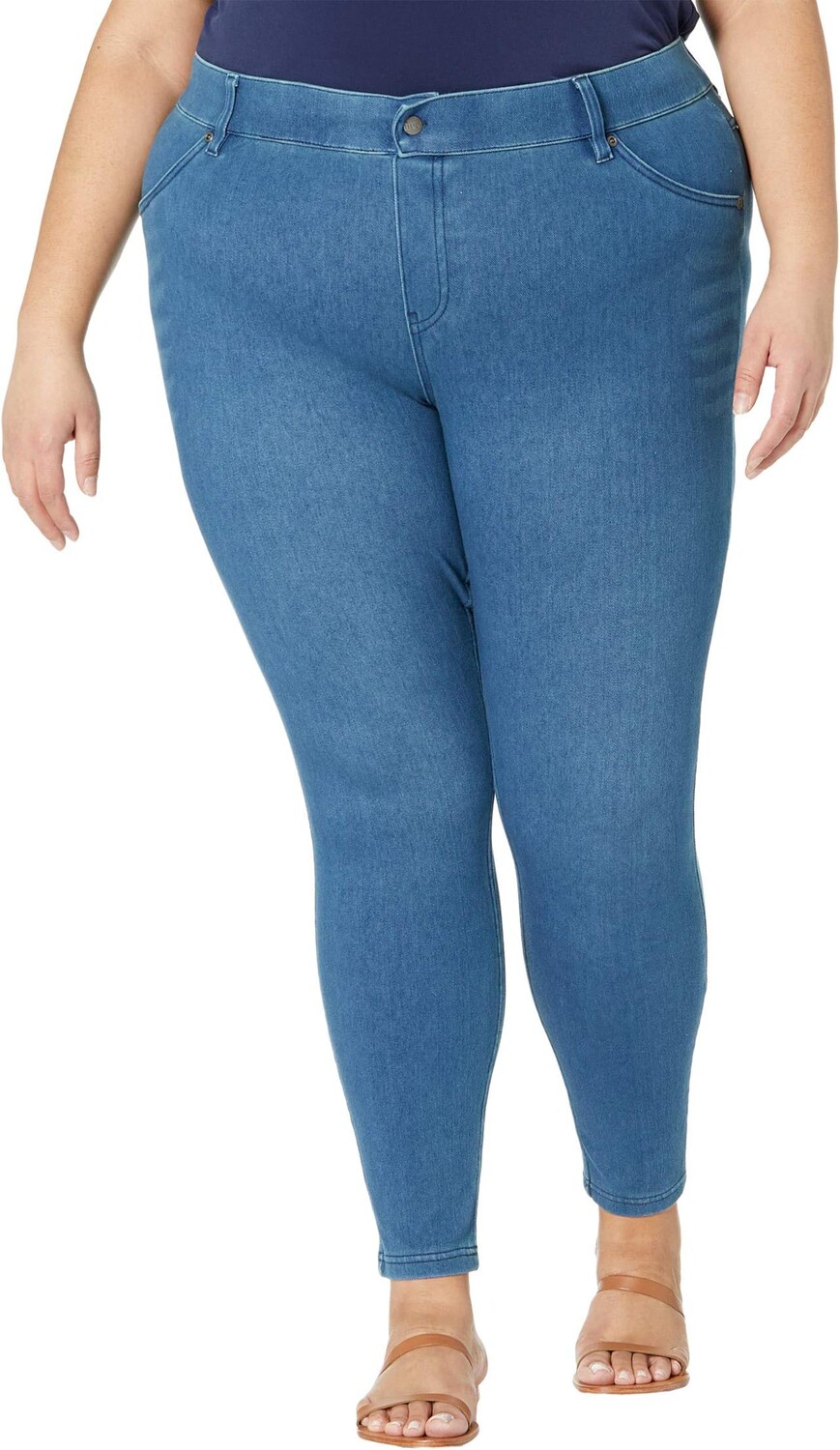 

Джинсы Plus Size High-Waist Ultra Soft Denim Leggings HUE, цвет Windsor Blue Wash