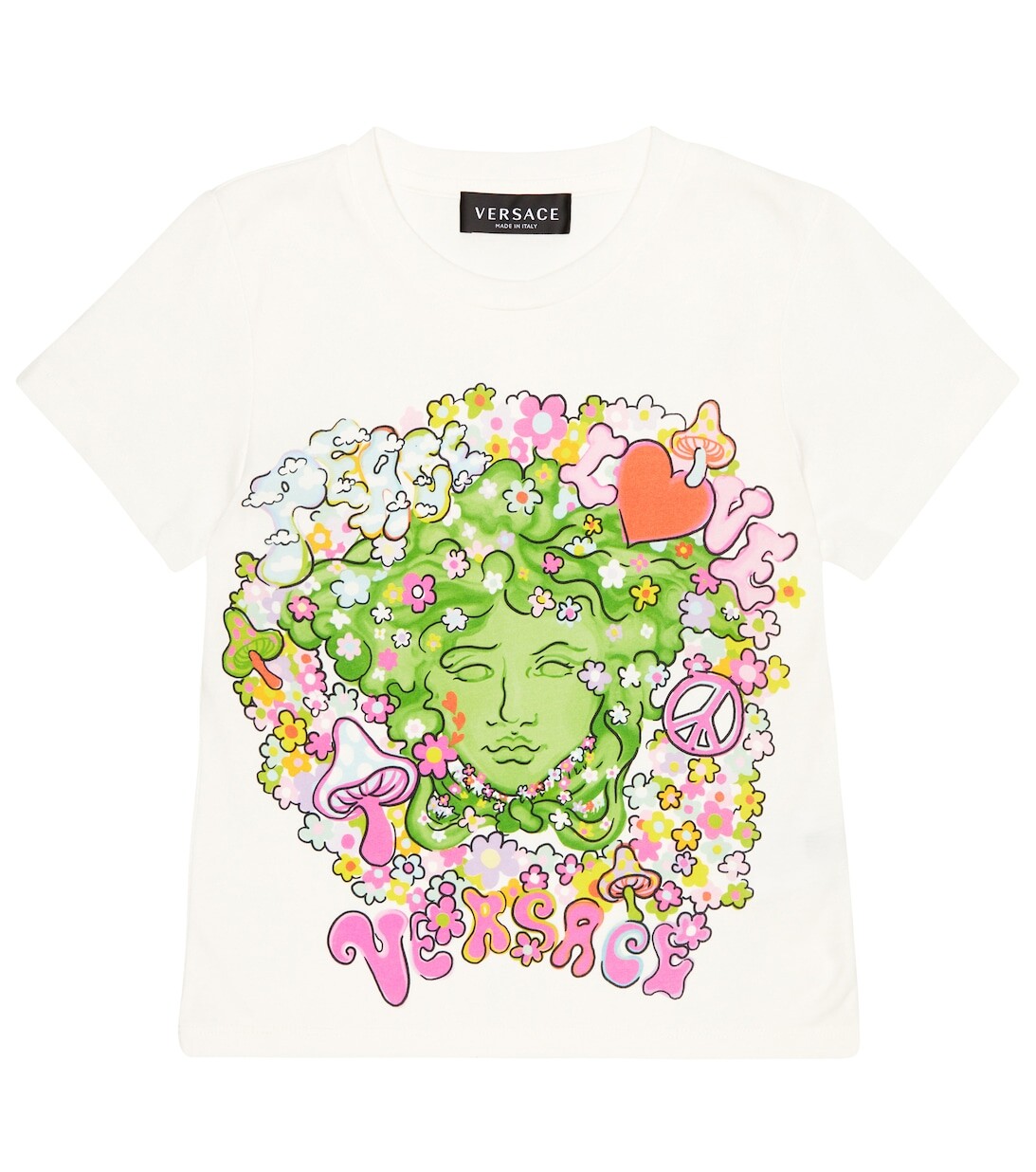 

Хлопковая футболка Peace And Love Medusa Versace, белый