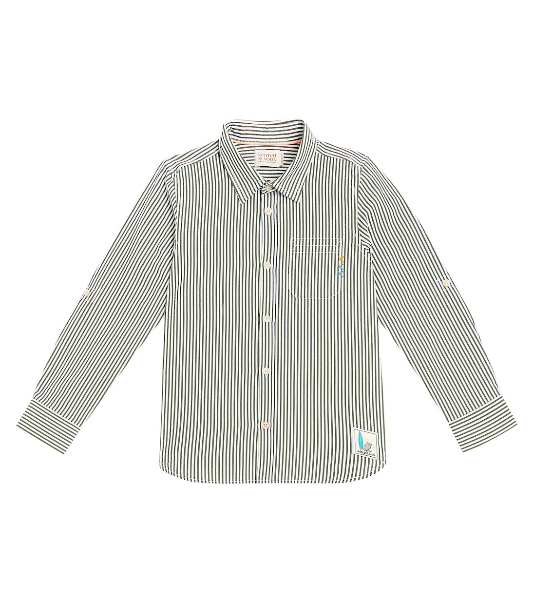 

Полосатая рубашка из сирсакера Scotch & Soda, зеленый