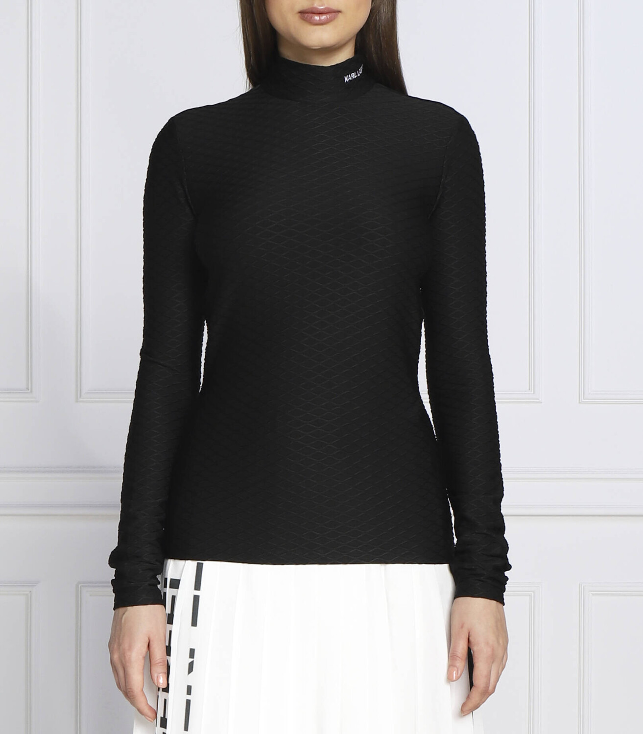 

Блуза Karl Lagerfeld texture slim fit, черный