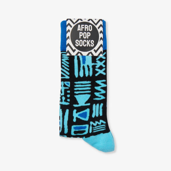 

Трикотажные носки из эластичного хлопка с графическим принтом Afropop Socks, синий
