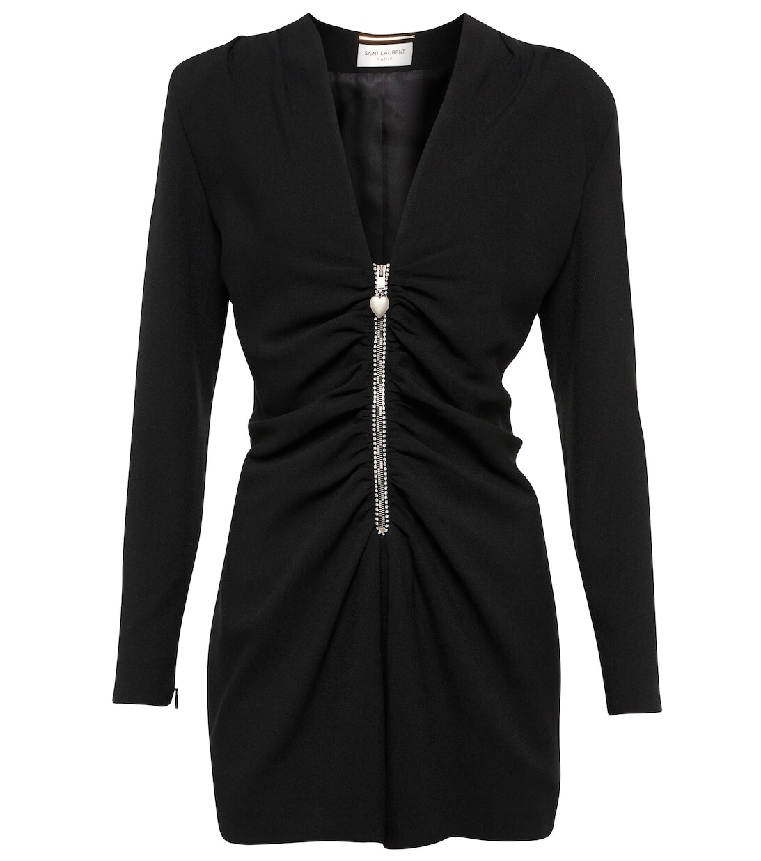 

Украшенный комбинезон из крепа SAINT LAURENT, черный