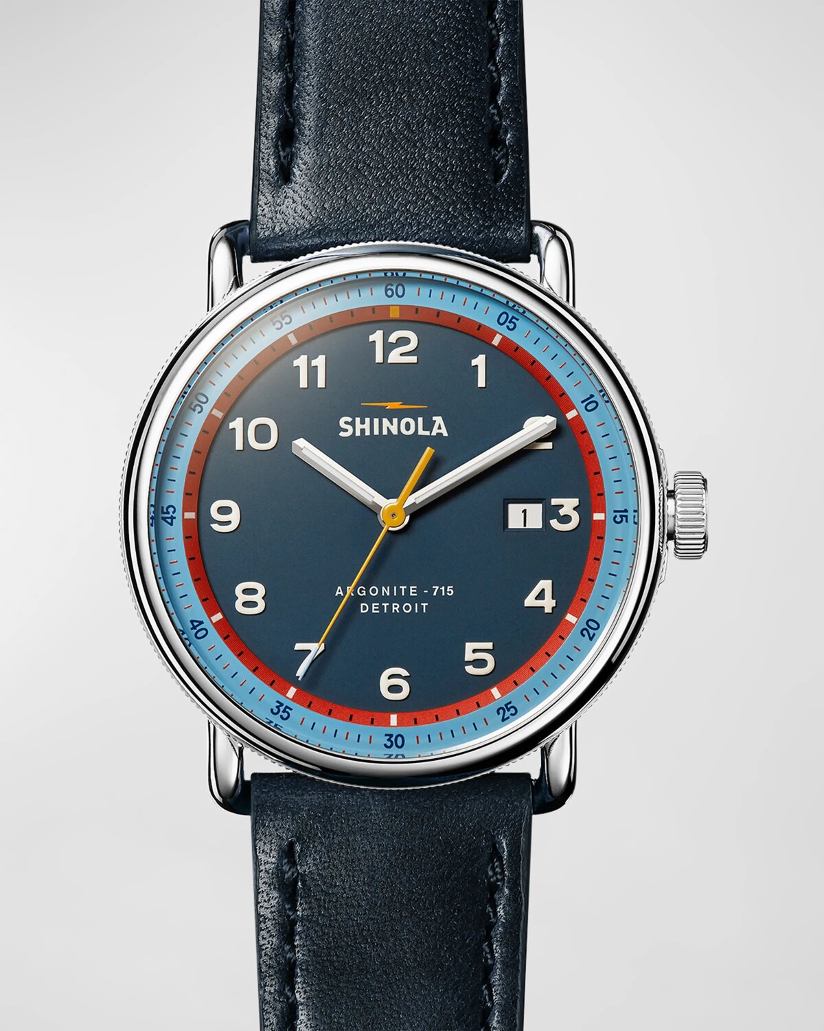 

Мужские часы Canfield Model C56 с кожаным ремешком, 43 мм Shinola, цвет Navy