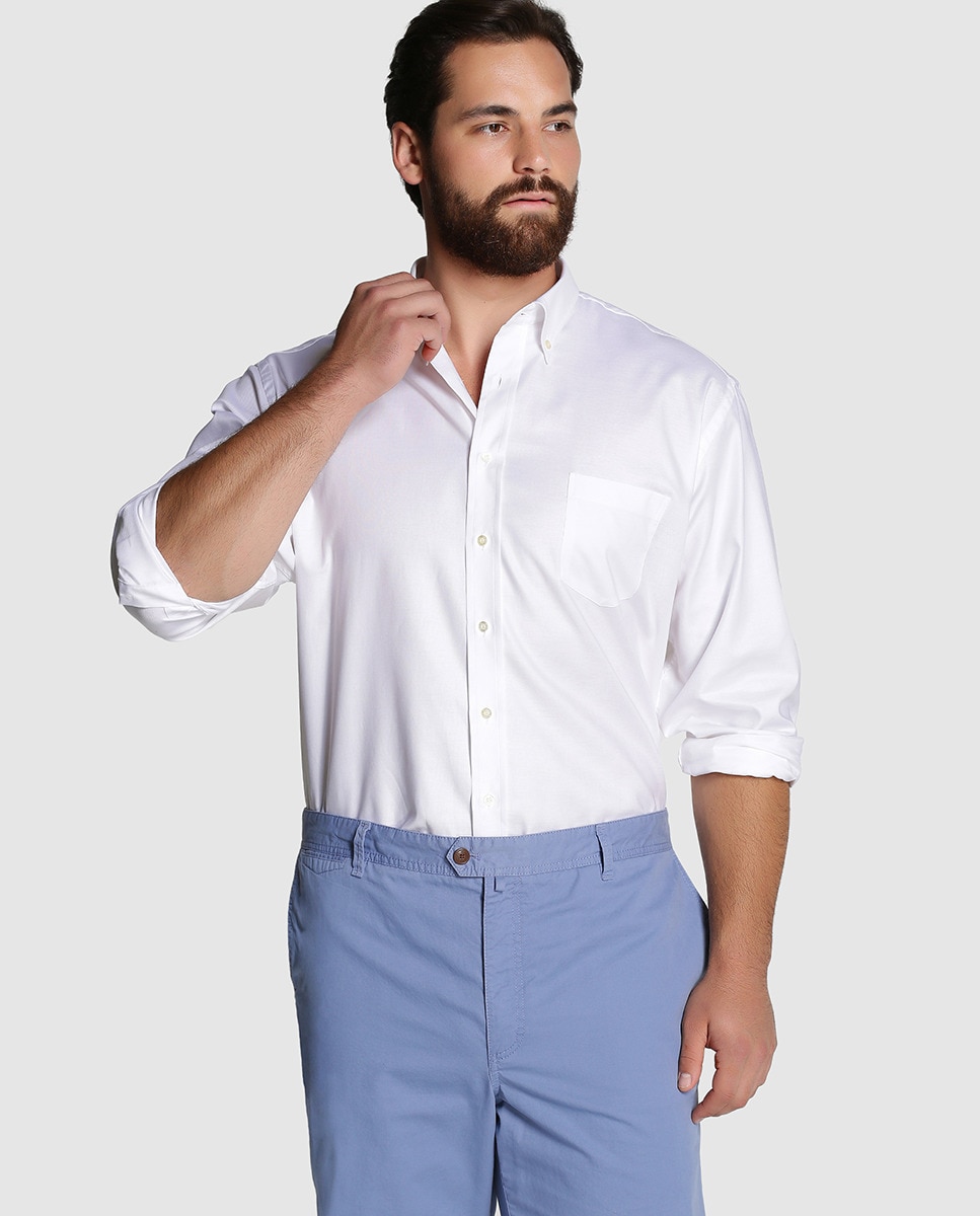 цена Обычная мужская рубашка больших размеров Mirto, белый