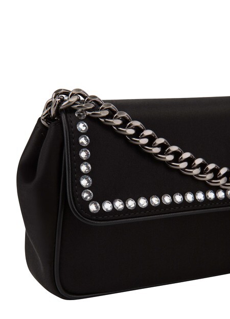 

Атласная сумка Evening Strass Alberta Ferretti, черный
