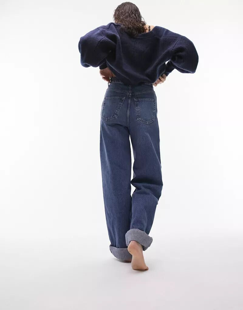 

Синие оверсайз-джинсы Topshop