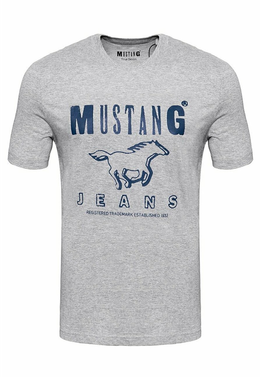 

Футболка с принтом Mustang, серый