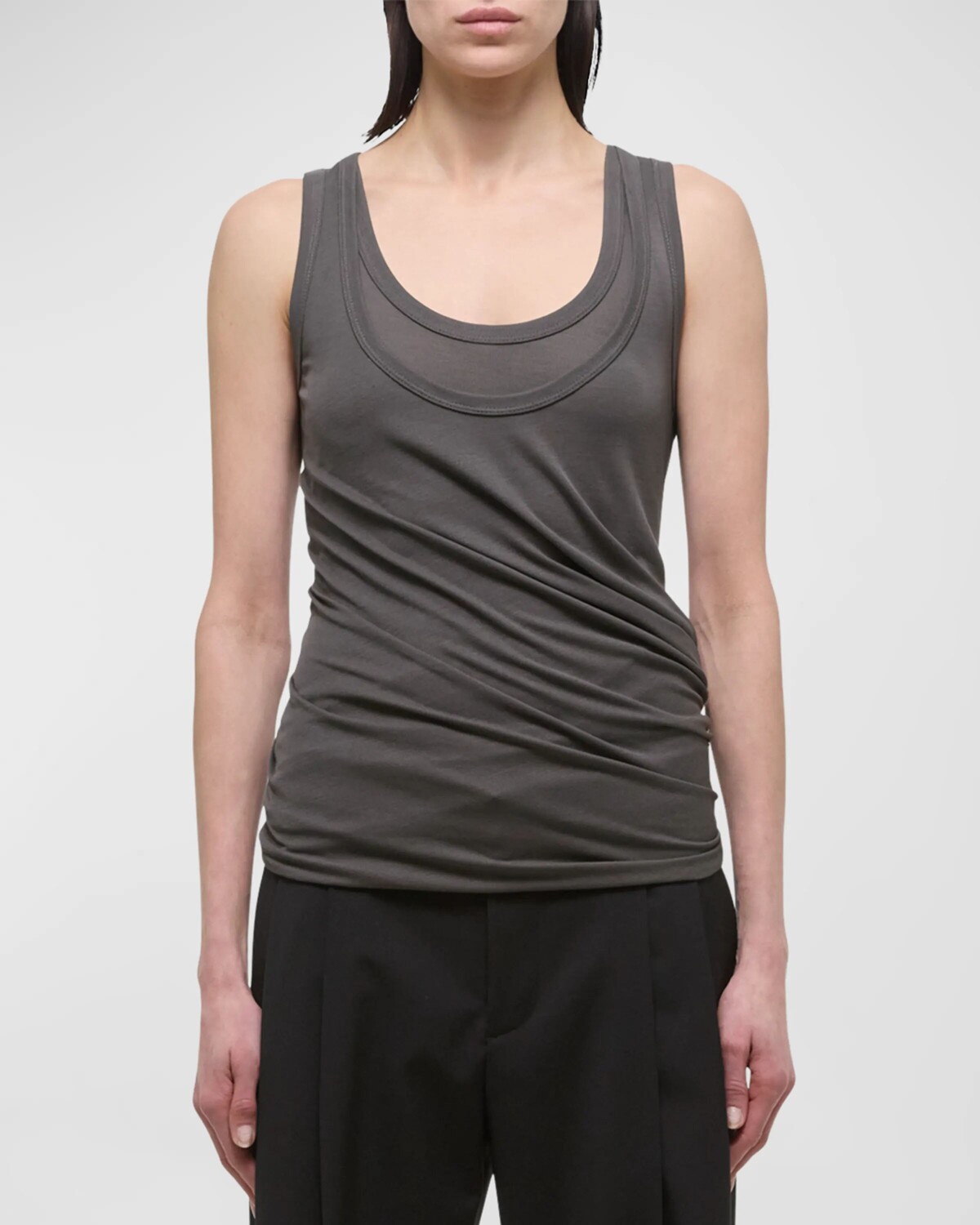 

Двухслойная майка Helmut Lang, цвет Graphite