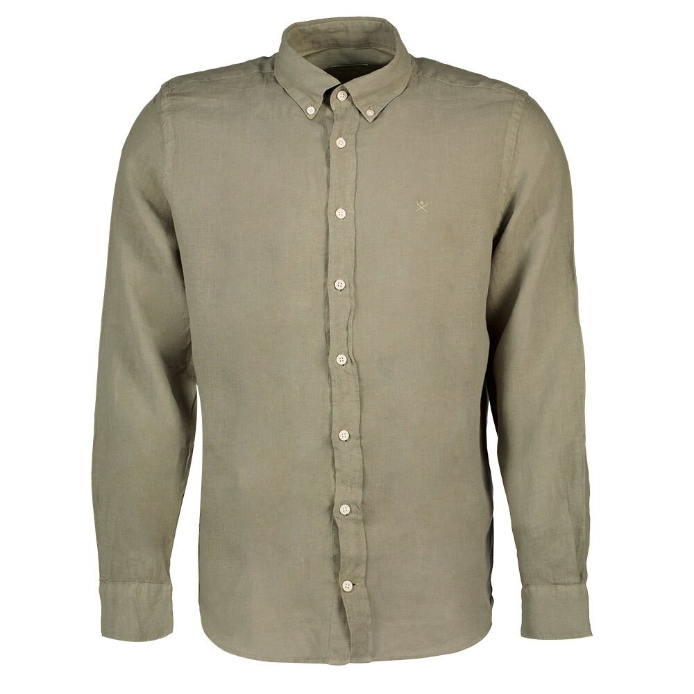 

Рубашка с длинным рукавом Hackett Garment Dyed Linen B, зеленый