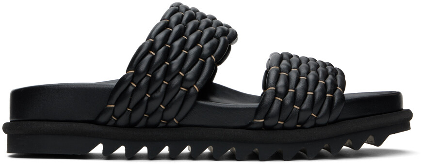 

Черные кожаные плетеные сандалии Dries Van Noten
