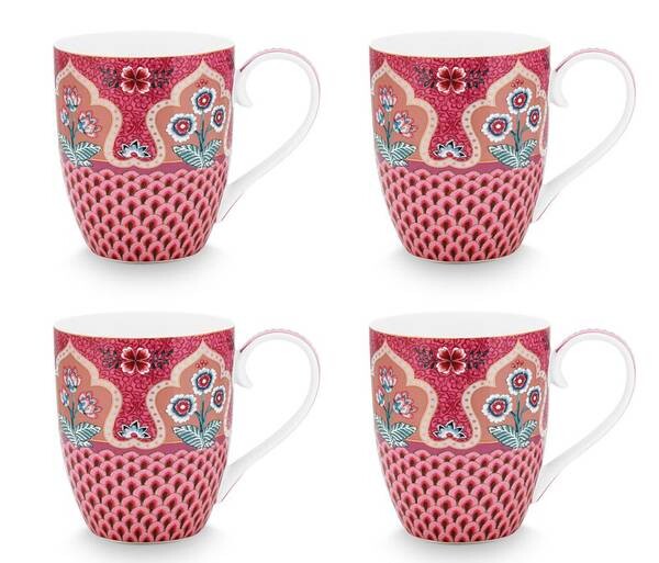 

Фестивальные чашки цветов deco ii (набор из 4 шт.) Pip Studio, розовый
