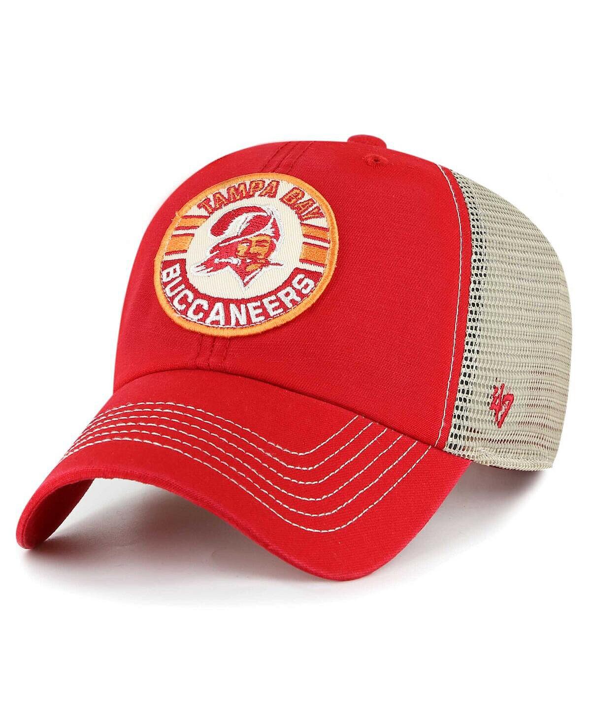 

Мужская красная натуральная регулируемая кепка Tampa Bay Buccaneers Notch Trucker Clean Up '47 Brand