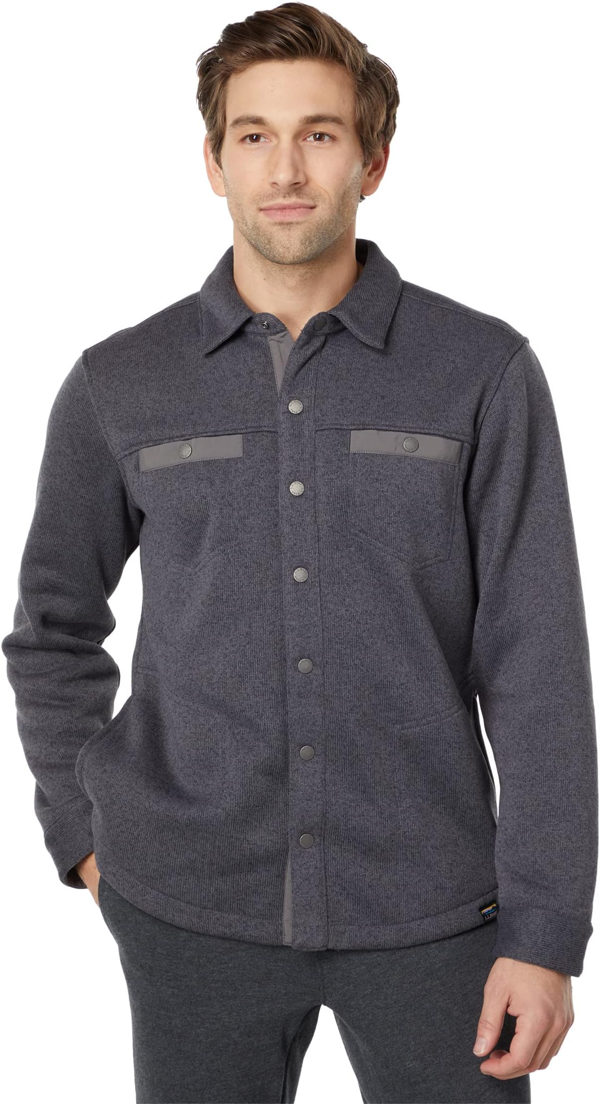 Куртка Sweater Fleece Shirt Jac Regular L.L.Bean, цвет Charcoal Gray Heather свитер флисовый жилет l l bean цвет charcoal gray heather