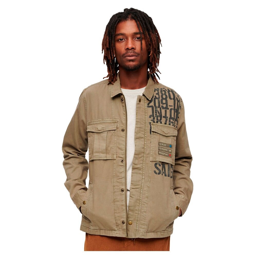 

Рубашка Superdry Ringspun Jurney, бежевый