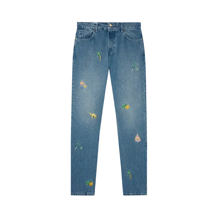 

Джинсы Casablanca Motif Straight Leg 'Stone Wash', синий