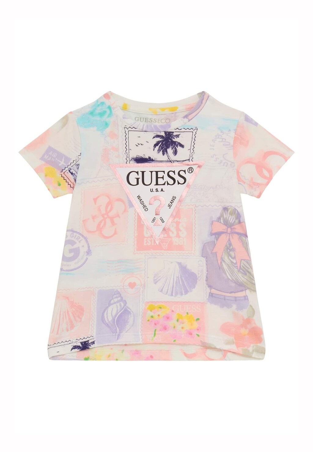 

Футболка с принтом STRETCH ALL-OVER Guess, цвет fantaisie multicolore