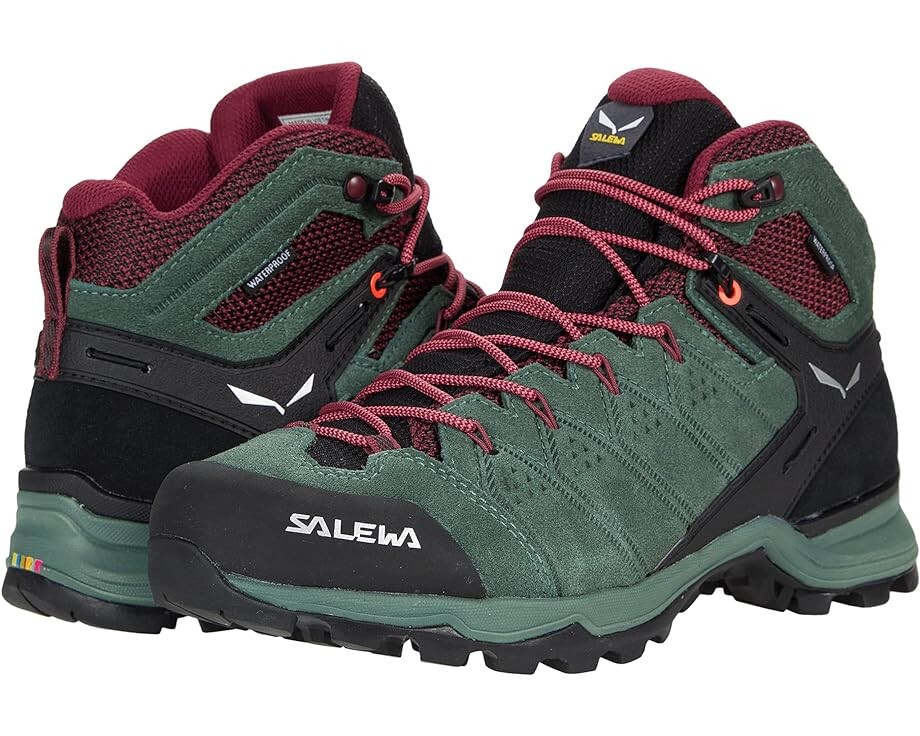 

Походные ботинки SALEWA Alp Mate Mid Wp, цвет Duck Green/Rhododendon